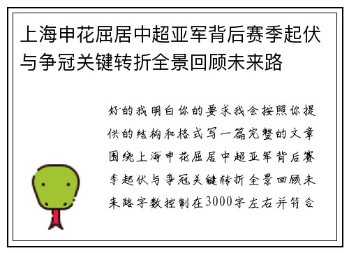 上海申花屈居中超亚军背后赛季起伏与争冠关键转折全景回顾未来路